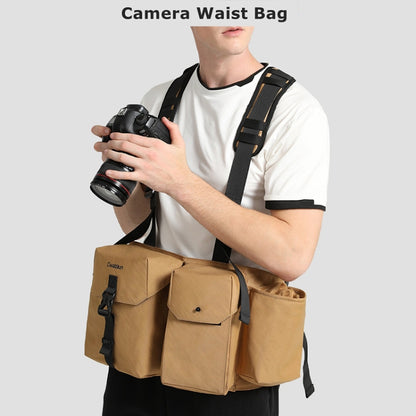 Cwatcun D104 Camera Waist Pack Vest Bag, Size:59.5 x 9.5 x 21cm(Earth) - free shipping - PMC Jewellery - Order now!