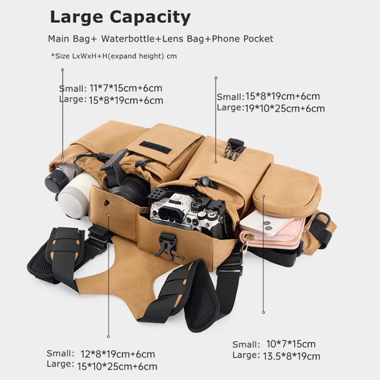 Cwatcun D104 Camera Waist Pack Vest Bag, Size:59.5 x 9.5 x 21cm(Earth) - free shipping - PMC TechLife - Order now!