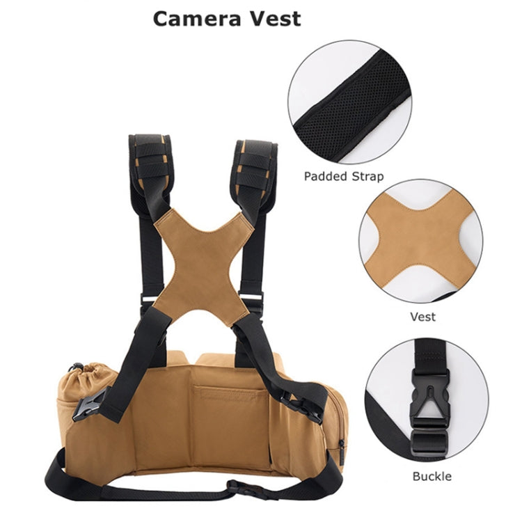 Cwatcun D104 Camera Waist Pack Vest Bag, Size:59.5 x 9.5 x 21cm(Earth) - free shipping - PMC TechLife - Order now!