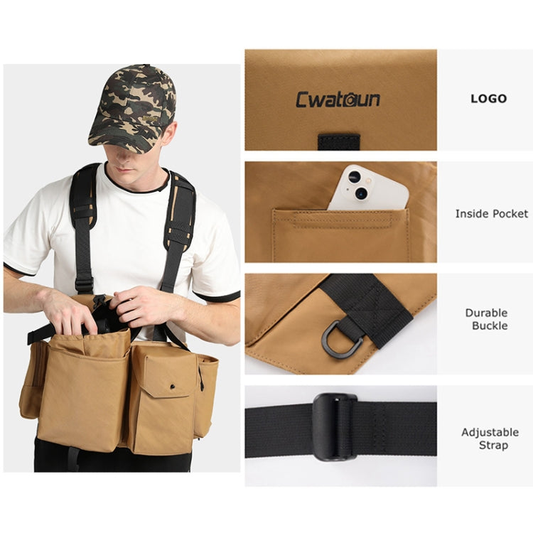 Cwatcun D104 Camera Waist Pack Vest Bag, Size:59.5 x 9.5 x 21cm(Earth) - free shipping - PMC Jewellery - Order now!