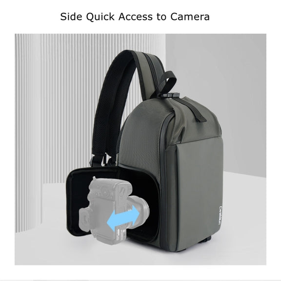 Cwatcun D107 Large Capacity Photography Backpack Shoulders Laptop Camera Bag, Size:22 x 36 x 16cm(Grey)