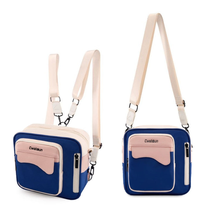 Cwatcun D118 Contrast Two Ways Backpack Cross-body Canera Bag, Size:21 x 21 x 14.5cm(Blue) - free shipping - PMC TechLife - Order now!