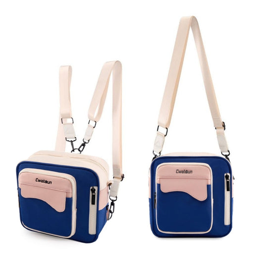 Cwatcun D118 Contrast Two Ways Backpack Cross-body Canera Bag, Size:21 x 21 x 14.5cm(Blue) - free shipping - PMC Jewellery - Order now!
