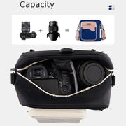 Cwatcun D118 Contrast Two Ways Backpack Cross-body Canera Bag, Size:21 x 21 x 14.5cm(Blue)