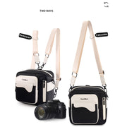 Cwatcun D118 Contrast Two Ways Backpack Cross-body Canera Bag, Size:21 x 21 x 14.5cm(Blue)