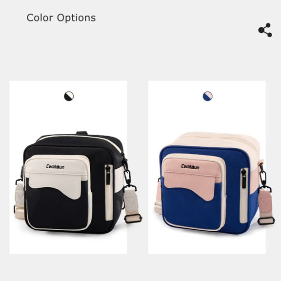 Cwatcun D118 Contrast Two Ways Backpack Cross-body Canera Bag, Size:21 x 21 x 14.5cm(Black)