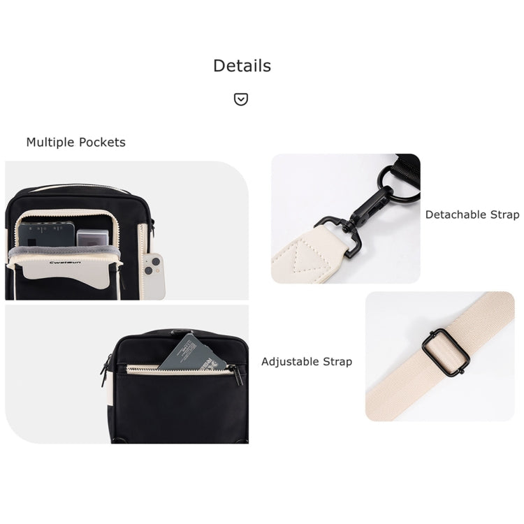 Cwatcun D118 Contrast Two Ways Backpack Cross-body Canera Bag, Size:21 x 21 x 14.5cm(Black) - free shipping - PMC TechLife - Order now!