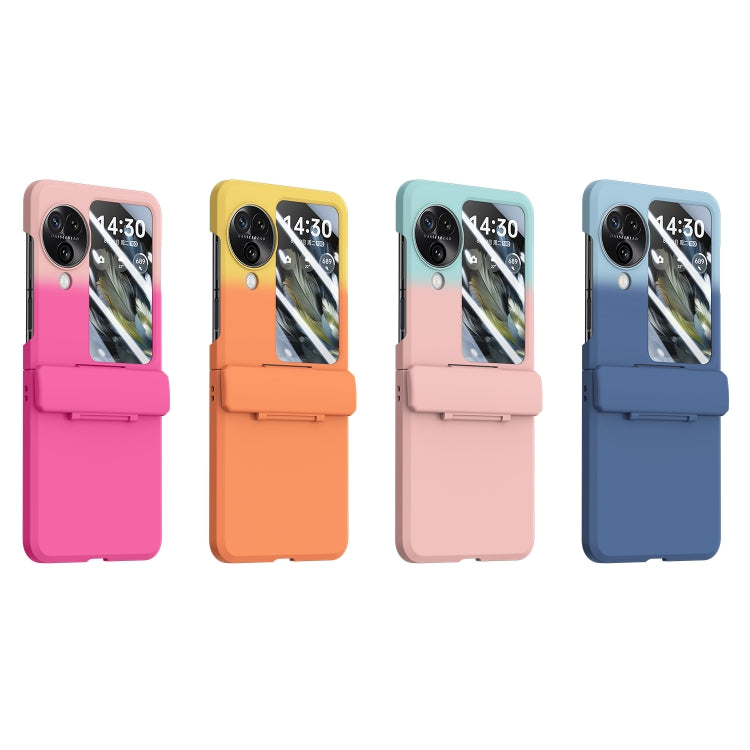 For OPPO Find N3 Flip PC Skin Feel Integrated Foldable Mid Shaft Phone Case(Rose Pink) - Find N3 Flip Cases by PMC TechLife | Online Shopping South Africa | PMC TechLife