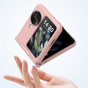 For OPPO Find N3 Flip PC Skin Feel Integrated Foldable Mid Shaft Phone Case(Rose Pink)