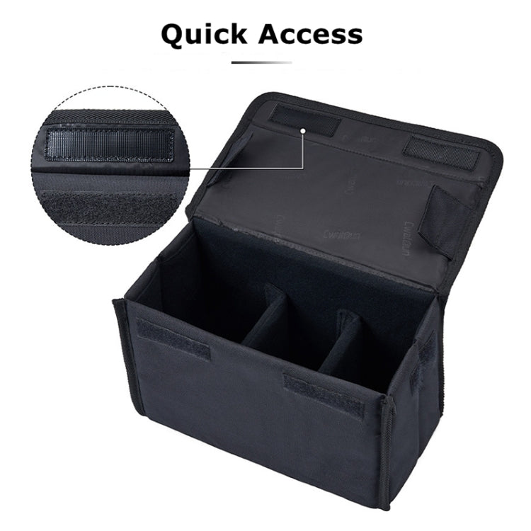 Cwatcun H80 Large Capacity Foldable Inner Camera Bag Photography Lens Bag, Size:30 x 19 x 15cm M(Black)