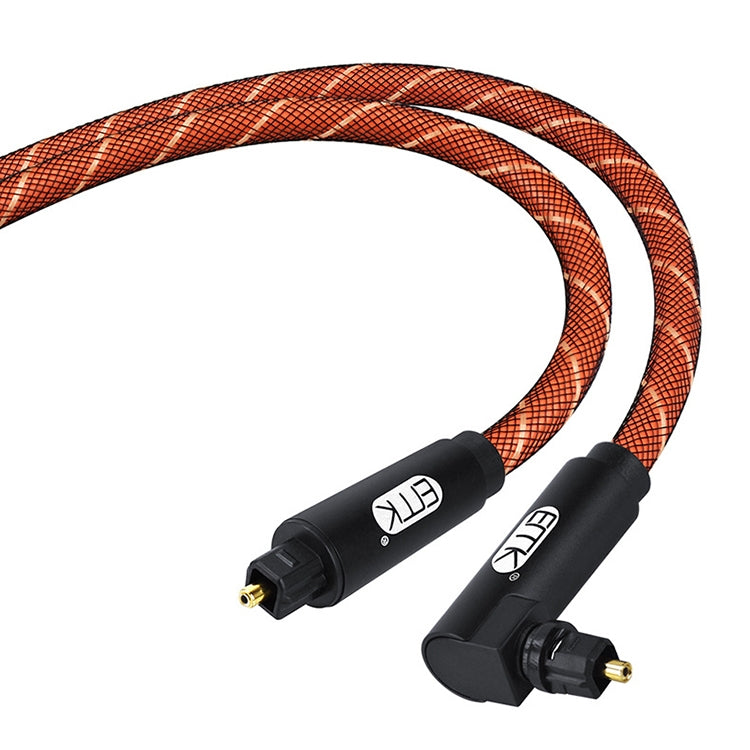 EMK 90 Degree Swivel Adjustable Right Angled 360 Degrees Rotatable Plug Nylon Woven Mesh Optical Audio Cable, Cable Length:1.5m(Orange) - free shipping - PMC Jewellery - Order now!