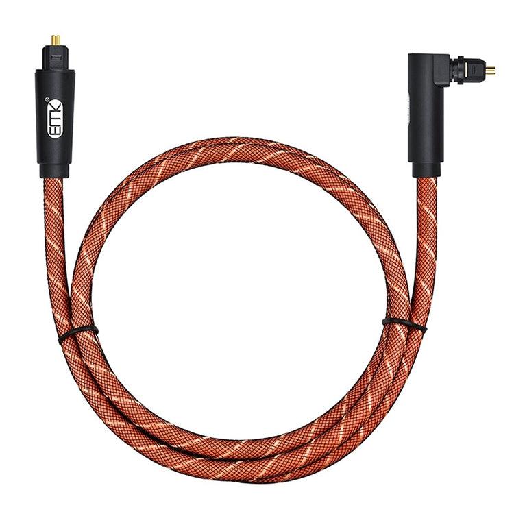 EMK 90 Degree Swivel Adjustable Right Angled 360 Degrees Rotatable Plug Nylon Woven Mesh Optical Audio Cable, Cable Length:2m(Orange) - Audio Optical Cables by EMK | Online Shopping South Africa | PMC Jewellery | Buy Now Pay Later Mobicred