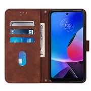 For Motorola Moto G Play 4G 2024 Crossbody 3D Embossed Flip Leather Phone Case(Brown)