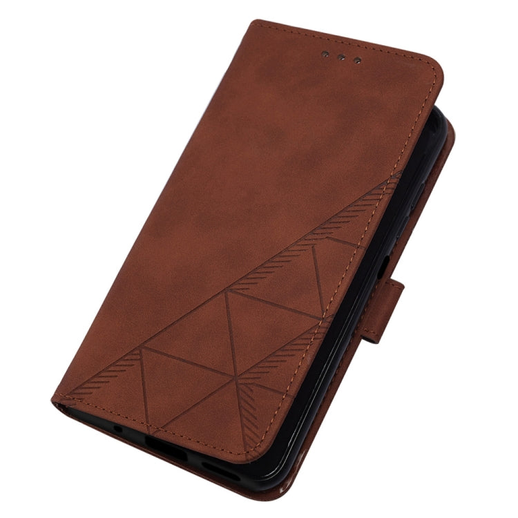 For Motorola Moto G Play 4G 2024 Crossbody 3D Embossed Flip Leather Phone Case(Brown)