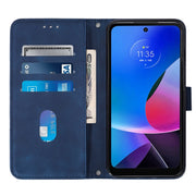 For Motorola Moto G Play 4G 2024 Crossbody 3D Embossed Flip Leather Phone Case(Blue)