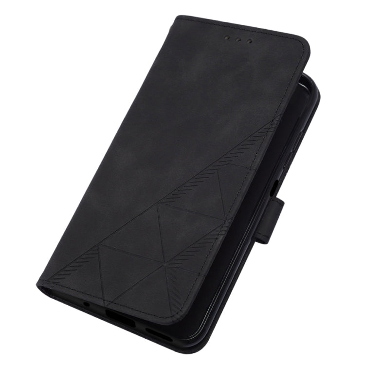 For Motorola Moto G Play 4G 2024 Crossbody 3D Embossed Flip Leather Phone Case(Black)