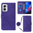 For Motorola Moto G Play 4G 2024 Crossbody 3D Embossed Flip Leather Phone Case(Purple) - Motorola Cases by PMC Jewellery | Online Shopping South Africa | PMC Jewellery | Buy Now Pay Later Mobicred
