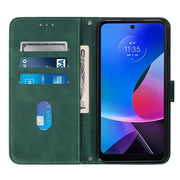 For Motorola Moto G Play 4G 2024 Crossbody 3D Embossed Flip Leather Phone Case(Dark Green)