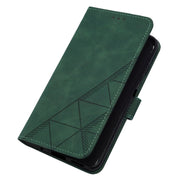 For Motorola Moto G Play 4G 2024 Crossbody 3D Embossed Flip Leather Phone Case(Dark Green)