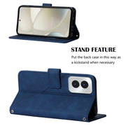 For Motorola Moto G Power 5G 2024 Crossbody 3D Embossed Flip Leather Phone Case(Blue)