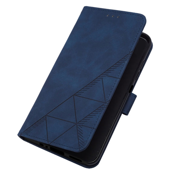 For Motorola Moto G Power 5G 2024 Crossbody 3D Embossed Flip Leather Phone Case(Blue)