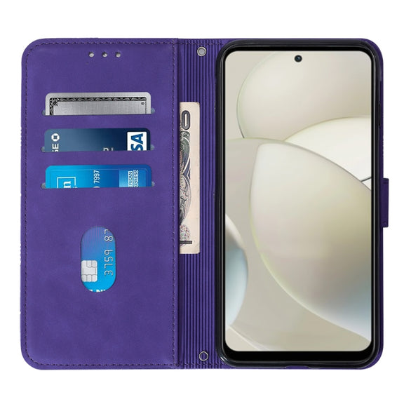 For Motorola Moto G Power 5G 2024 Crossbody 3D Embossed Flip Leather Phone Case(Purple)