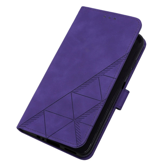 For Motorola Moto G Power 5G 2024 Crossbody 3D Embossed Flip Leather Phone Case(Purple)