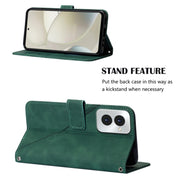 For Motorola Moto G Power 5G 2024 Crossbody 3D Embossed Flip Leather Phone Case(Dark Green)