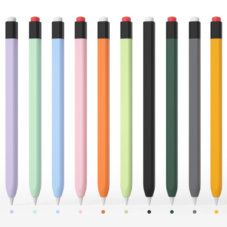 For Apple Pencil 1 Retro Pencil Style Liquid Silicone Stylus Case(Pink) - Pencil Accessories by PMC TechLife | Online Shopping South Africa | PMC TechLife | Buy Now Pay Later Mobicred