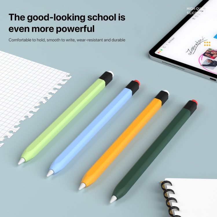 For Apple Pencil 1 Retro Pencil Style Liquid Silicone Stylus Case(Yellow) - Pencil Accessories by PMC TechLife | Online Shopping South Africa | PMC TechLife | Buy Now Pay Later Mobicred