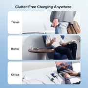 JOYROOM S-IW007 3 in 1 USB to Dual 8 Pin + Magnetic Watch Wireless Charging Data Cable, Length: 1.2m(White)