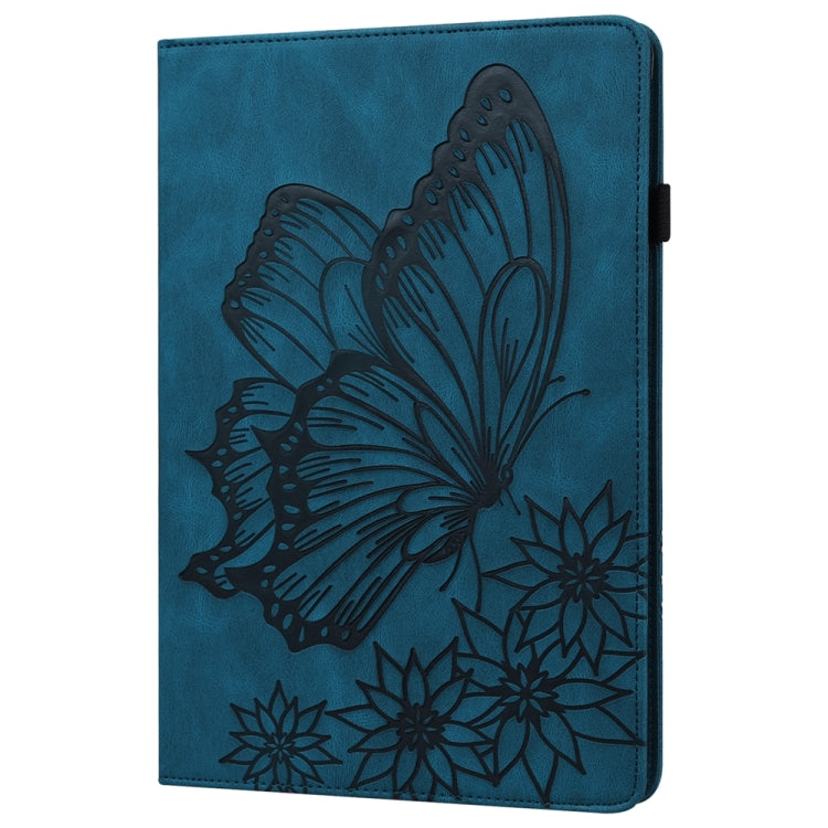 For iPad Pro 12.9 2022 / Air 13 2024 / 2025 Big Butterfly Embossed Leather Tablet Case(Blue) - iPad Pro 12.9 (2022/2021) Cases by PMC TechLife | Online Shopping South Africa | PMC TechLife | Buy Now Pay Later Mobicred