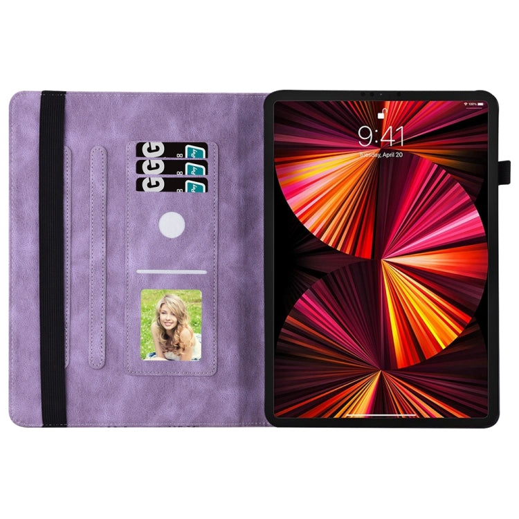 For iPad Pro 12.9 2022 / Air 13 2024 / 2025 Big Butterfly Embossed Leather Tablet Case(Purple) - iPad Pro 12.9 (2022/2021) Cases by PMC TechLife | Online Shopping South Africa | PMC TechLife | Buy Now Pay Later Mobicred