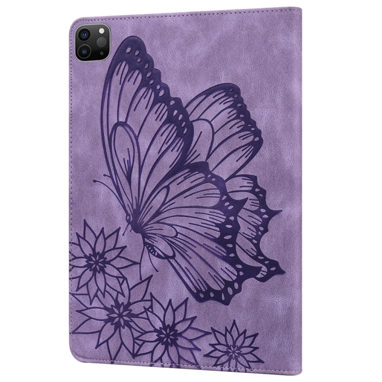 For iPad Pro 11 2024 Big Butterfly Embossed Leather Tablet Case(Purple) - iPad Pro 11 2024 Cases by PMC TechLife | Online Shopping South Africa | PMC TechLife | Buy Now Pay Later Mobicred