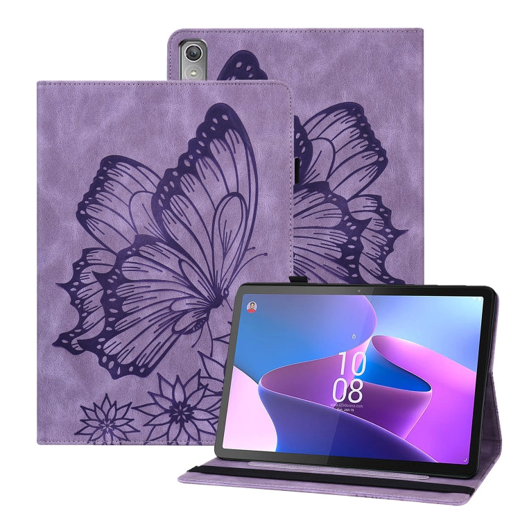 For Lenovo Tab P12 / Xiaoxin Pad Pro 12.7 Big Butterfly Embossed Leather Tablet Case(Purple) - free shipping - PMC TechLife - Order now!