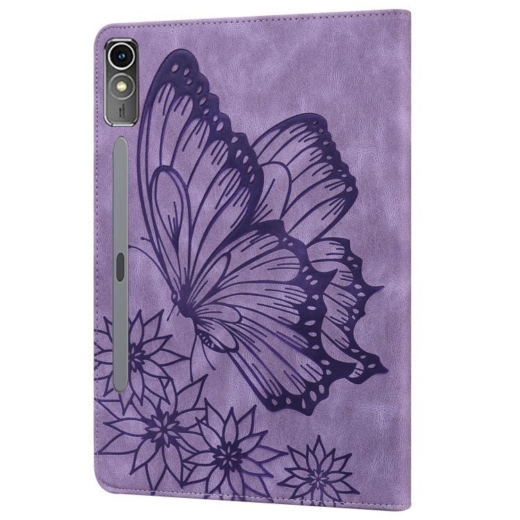 For Lenovo Tab P12 / Xiaoxin Pad Pro 12.7 Big Butterfly Embossed Leather Tablet Case(Purple) - free shipping - PMC TechLife - Order now!