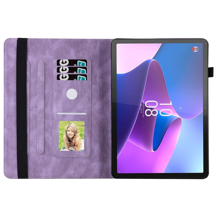 For Lenovo Tab P12 / Xiaoxin Pad Pro 12.7 Big Butterfly Embossed Leather Tablet Case(Purple) - free shipping - PMC TechLife - Order now!