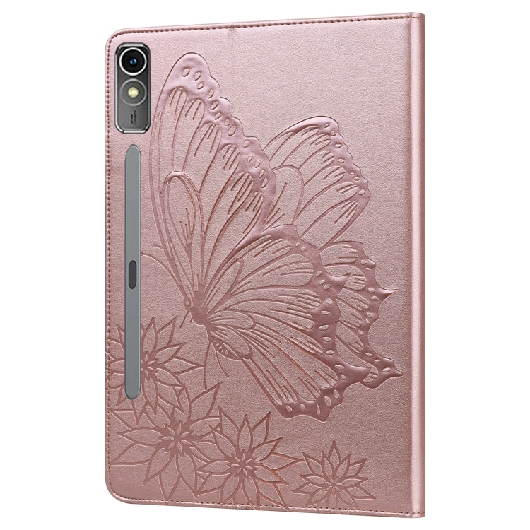 For Lenovo Tab P12 / Xiaoxin Pad Pro 12.7 Big Butterfly Embossed Leather Tablet Case(Rose Gold) - Lenovo by PMC TechLife | Online Shopping South Africa | PMC TechLife | Buy Now Pay Later Mobicred