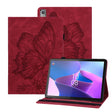 For Lenovo Tab P12 / Xiaoxin Pad Pro 12.7 Big Butterfly Embossed Leather Tablet Case(Red) - Lenovo by PMC TechLife | Online Shopping South Africa | PMC TechLife | Buy Now Pay Later Mobicred