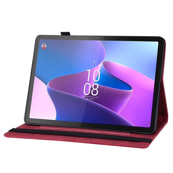 For Lenovo Tab P12 / Xiaoxin Pad Pro 12.7 Big Butterfly Embossed Leather Tablet Case(Red)