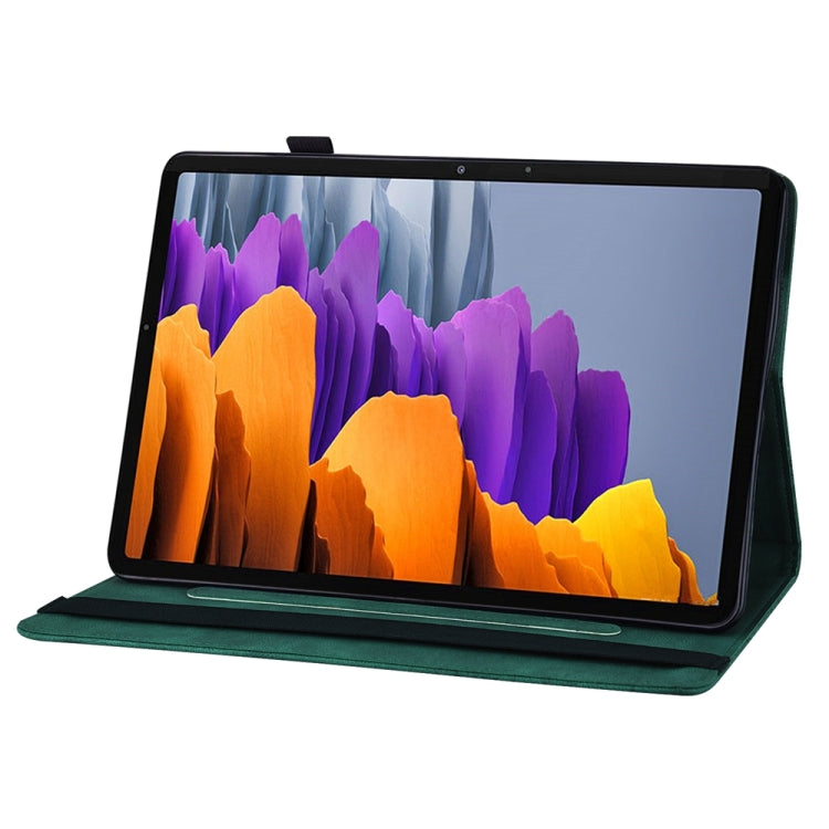 For Samsung Galaxy Tab S9 FE+ / S9+ / S8+ Big Butterfly Embossed Leather Tablet Case(Green)