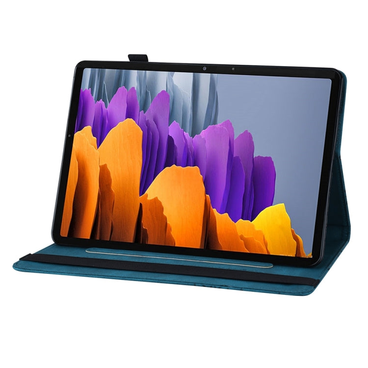 For Samsung Galaxy Tab S9 Ultra / S8 Ultra Big Butterfly Embossed Leather Tablet Case(Blue)