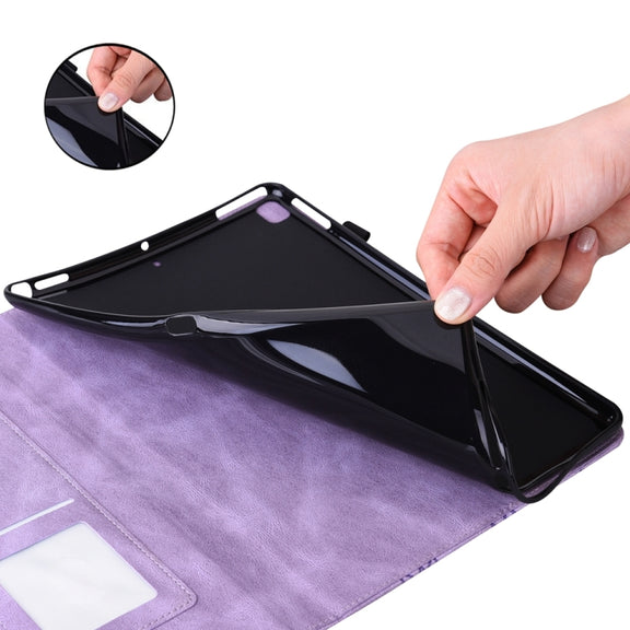 For Xiaomi Redmi Pad SE Big Butterfly Embossed Leather Tablet Case(Purple)