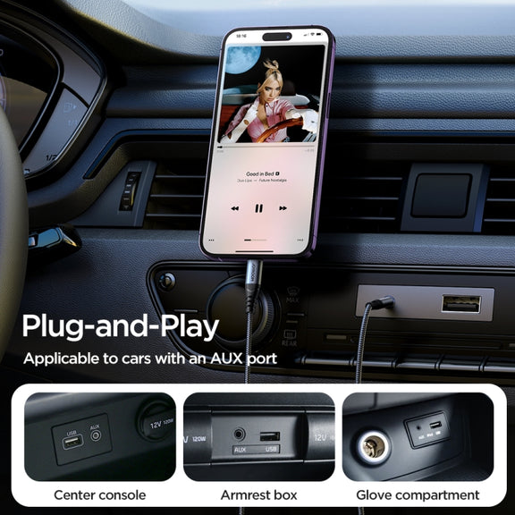 JOYROOM SY-A06 Transsion Series 8 Pin to 3.5mm AUX Audio Adapter Cable, Length: 1.2m(Black)