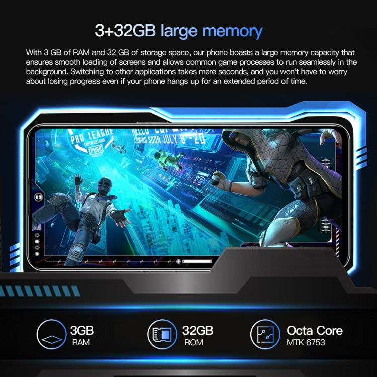 Povo5pro / PU31, 3GB+32GB, 6.53 inch Face Identification Android 8.1 MTK6753 Octa Core, Network: 4G, AI GPT4, Dual SIM(Black) -  by PMC TechLife | Online Shopping South Africa | PMC TechLife