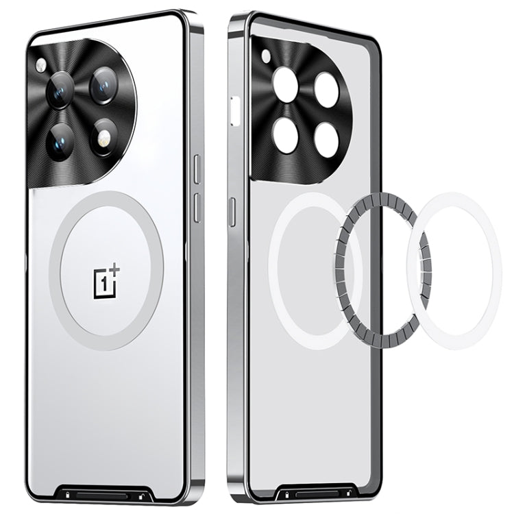 For OnePlus 12 MagSafe Magnetic Frosted Metal Phone Case(Silver) - OnePlus Cases by PMC TechLife | Online Shopping South Africa | PMC TechLife | Buy Now Pay Later Mobicred