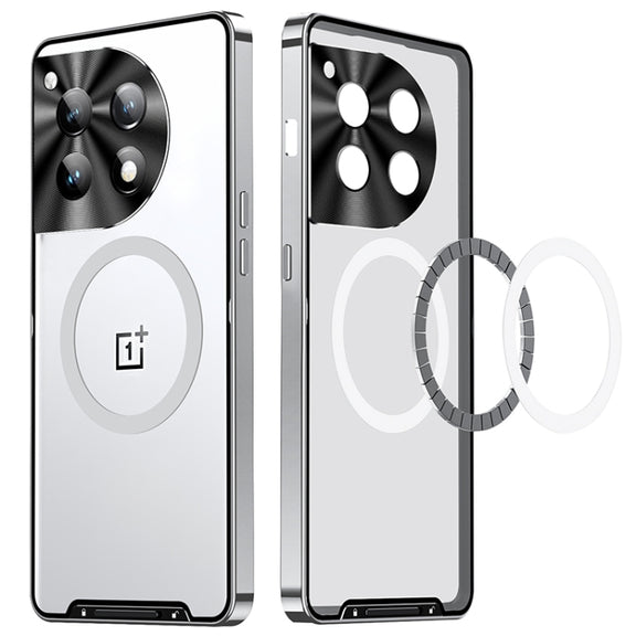 For OnePlus 12 MagSafe Magnetic Frosted Metal Phone Case(Silver)