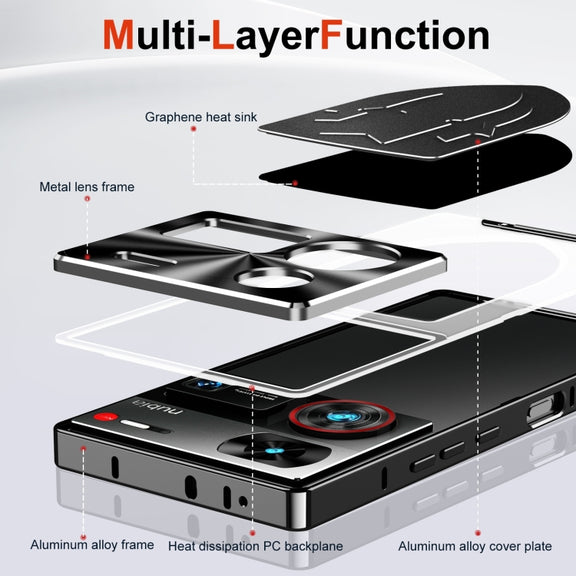 For ZTE nubia Z60 Ultra Leading Metal Cooling Phone Case(Black)