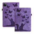 For iPad Air 13 2024 / Air 13 2025 Butterfly Cat Embossing Leather Tablet Case(Purple) - iPad Pro 12.9 (2022/2021) Cases by PMC TechLife | Online Shopping South Africa | PMC TechLife | Buy Now Pay Later Mobicred