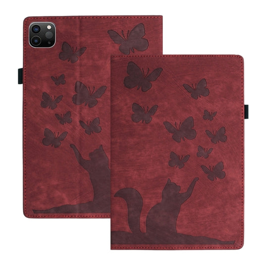For iPad Air 13 2024 / Air 13 2025 Butterfly Cat Embossing Leather Tablet Case(Red) - iPad Pro 12.9 (2022/2021) Cases by PMC Jewellery | Online Shopping South Africa | PMC Jewellery | Buy Now Pay Later Mobicred